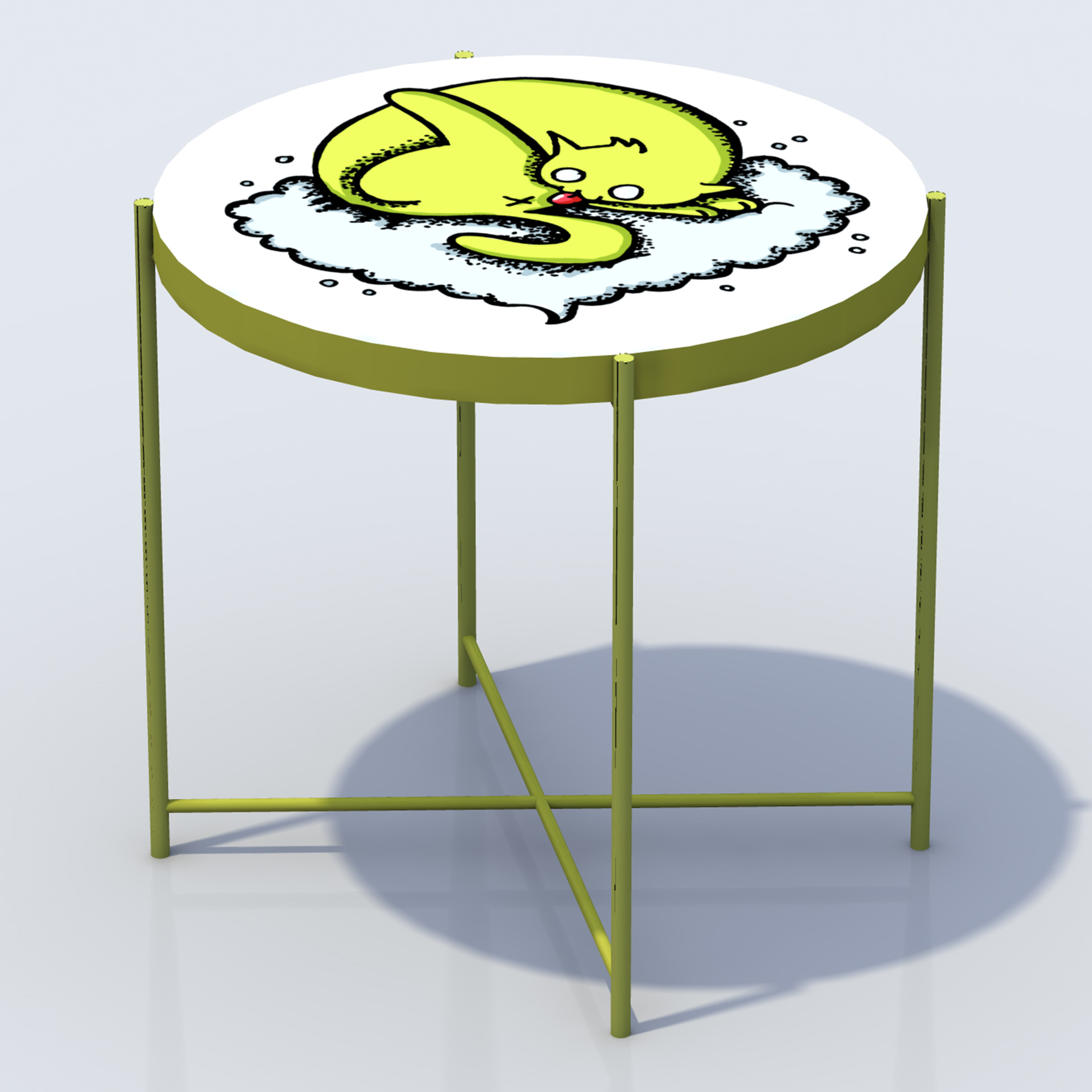 Design de table en métal avec intégration du Logo RECA